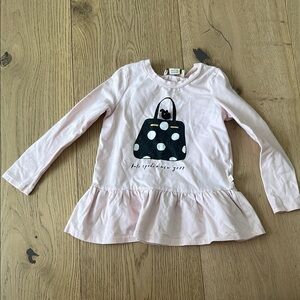 Kate spade Pink Long Sleeve Kids Top with Bag Design girls 3
